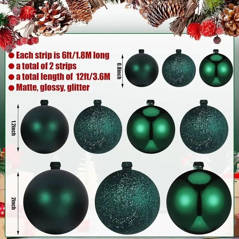 Set of 2 Branches Of Green Ornaments 6’ Long